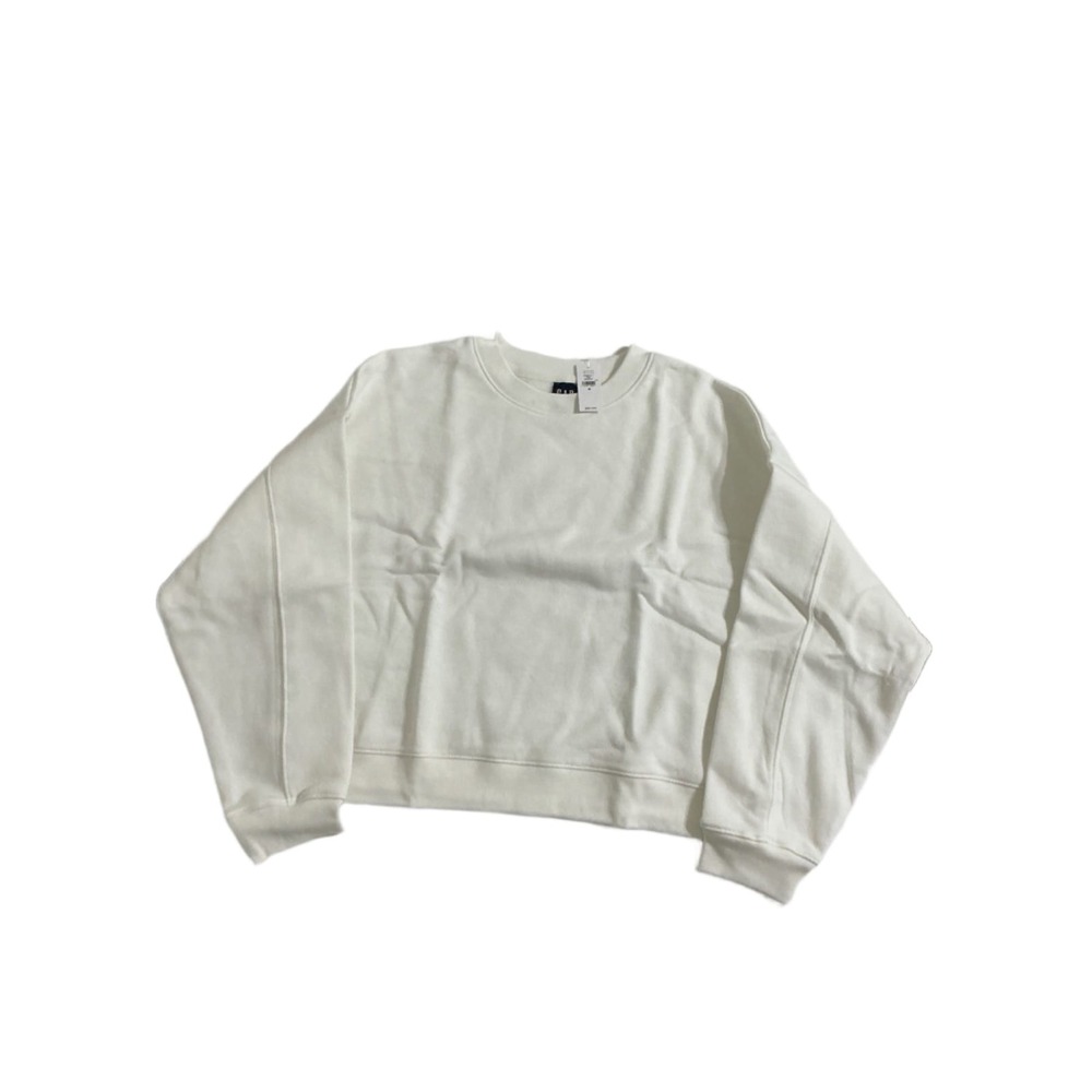 Gap Crewneck Sweatshirt Womens M Ivory White Cropped Fleece Pullover NWT